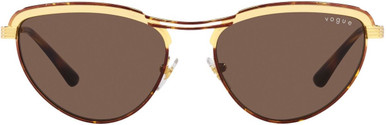 Vogue Eyewear VO4236S, Top Havana and Gold/Dark Brown Lenses