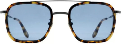 Askari - Black and Spotted Havana/Blue Glass Lenses