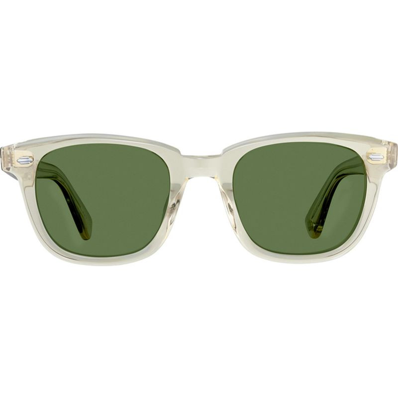 Garrett Leight Calabar Champagne/Semi-Flat Pure Green Lenses