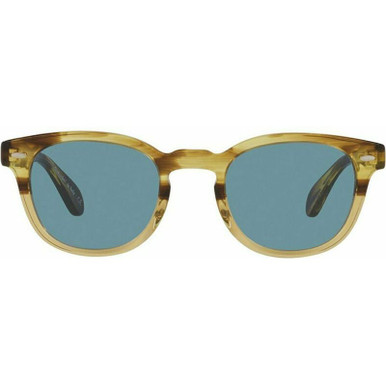 Oliver Peoples Sheldrake OV5036S, Canarywood Gradient/Cobalto Glass Lenses 49 Eye Size