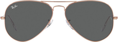 Ray-Ban Aviator Classic RB3025, Rose Gold/Dark Grey Glass Lenses 58 Eye Size