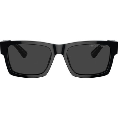 Prada PR25ZS - Black/Black Polarised Glass Lenses 56 Eye Size