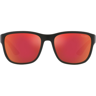 PS01US - Matte Black/Dark Grey and Orange Gradient Mirror Lenses