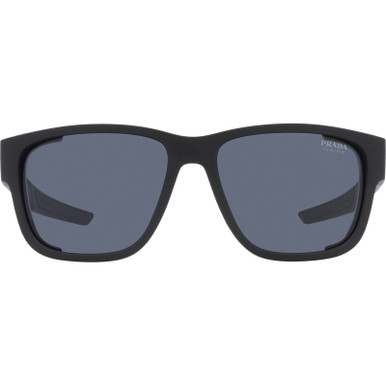 Prada Linea Rossa PS07WS - Black Rubber/Blue Lenses