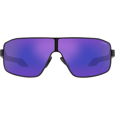 Matte Black/Dark Blue Violet Mirror Lenses