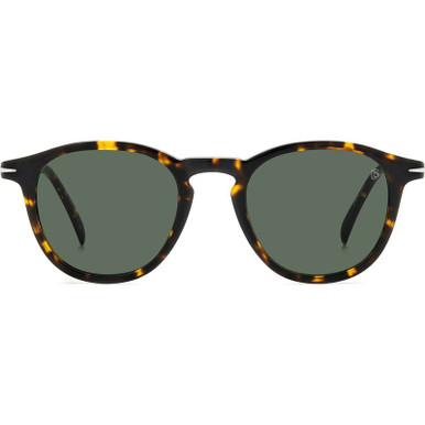 David Beckham DB 1114/S - Havana Ruthenium/Green Light Green Lenses