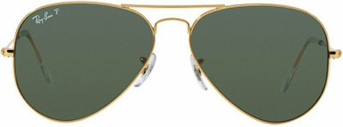 Ray-Ban Aviator Classic RB3025, Gold/Green Polarised Glass Lenses 58 Eye Size