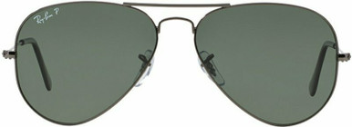 Aviator Classic RB3025 - Gunmetal/Green Polarised Glass Lenses 58 Eye Size