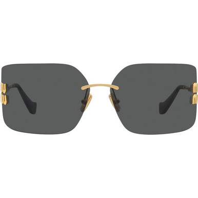 Shop Miu Miu MU54YS Sunglasses Gold/Light Grey | Afterpay