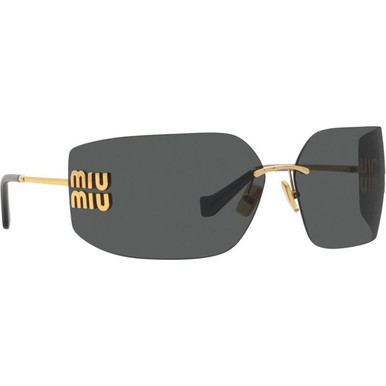 Shop the Miu Miu MU54YS Sunglasses Gold/Dark Grey | Afterpay