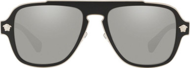 Black/Light Grey Silver Mirror Lenses