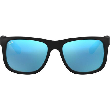 Ray-Ban Justin Classic RB4165 - Black Rubber/Blue Mirror Lenses 55 Eye Size