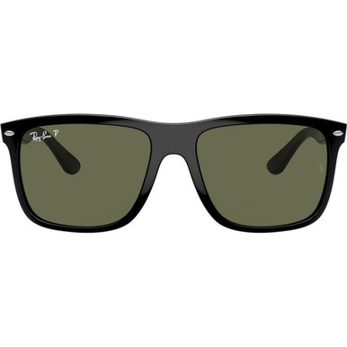 Ray-Ban Boyfriend Two RB4547 - Black/Green Polarised Glass Lenses 57 Eye Size
