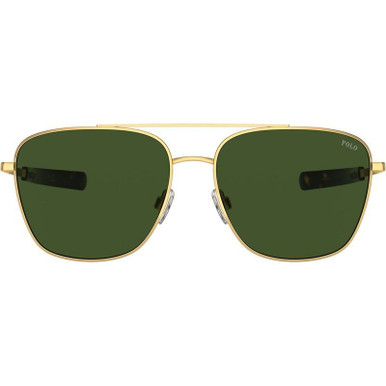 Polo Ralph Lauren PH3147 - Shiny Gold/Bottle Green Lenses
