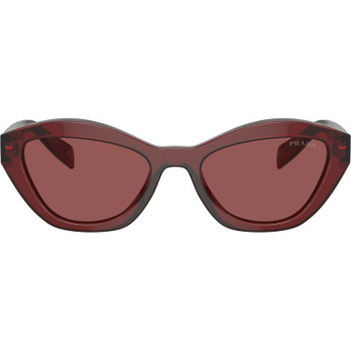 Prada PRA02SF - Red Transparent/Dark Violet Lenses