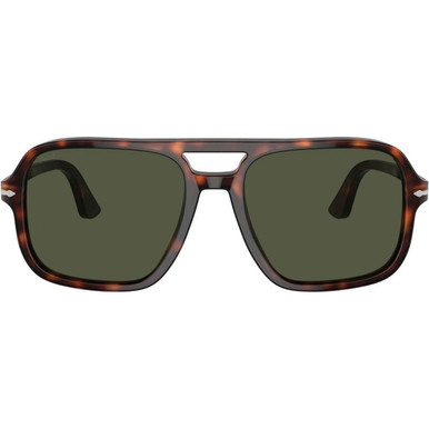 Persol PO3328S - Havana/Green Glass Lenses 55 Eye Size