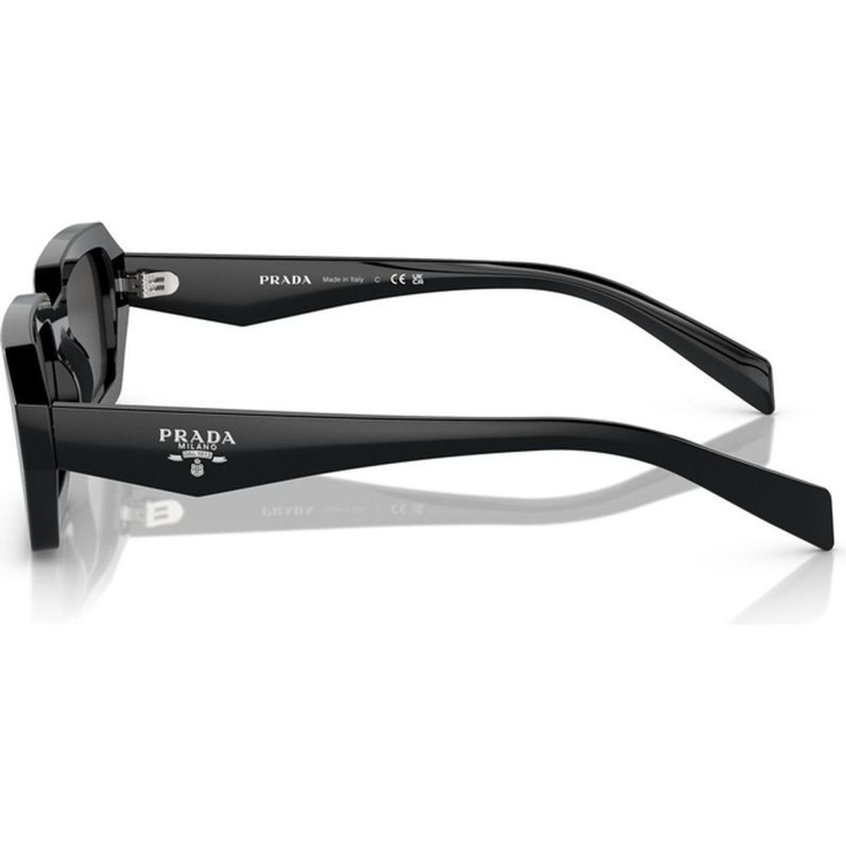 Shop the Prada PRA12SF Sunglasses Black/Dark Grey | Afterpay
