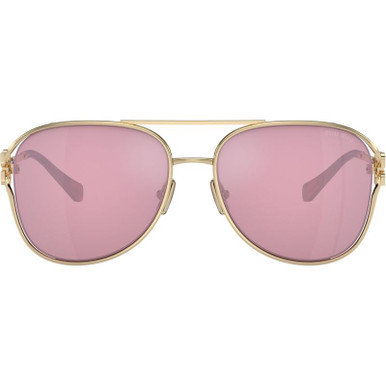 Miu Miu MU52ZS - Pale Gold/Dark Pink Mirror Lenses