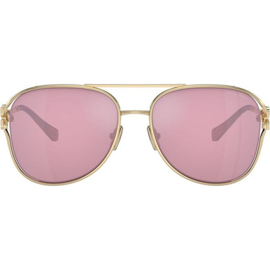 Miu Miu MU52ZS - Pale Gold/Dark Pink Mirror Lenses