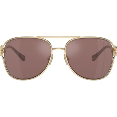 Miu Miu MU52ZS - Pale Gold/Brown Silver Mirror Lenses