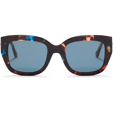 Havana with Blue Injection/Dark Blue Lenses