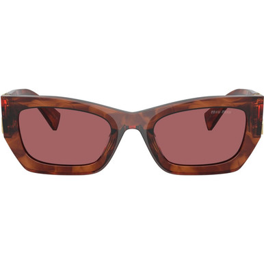 Miu Miu 09WS - Striped Tobacco/Dark Violet Lenses