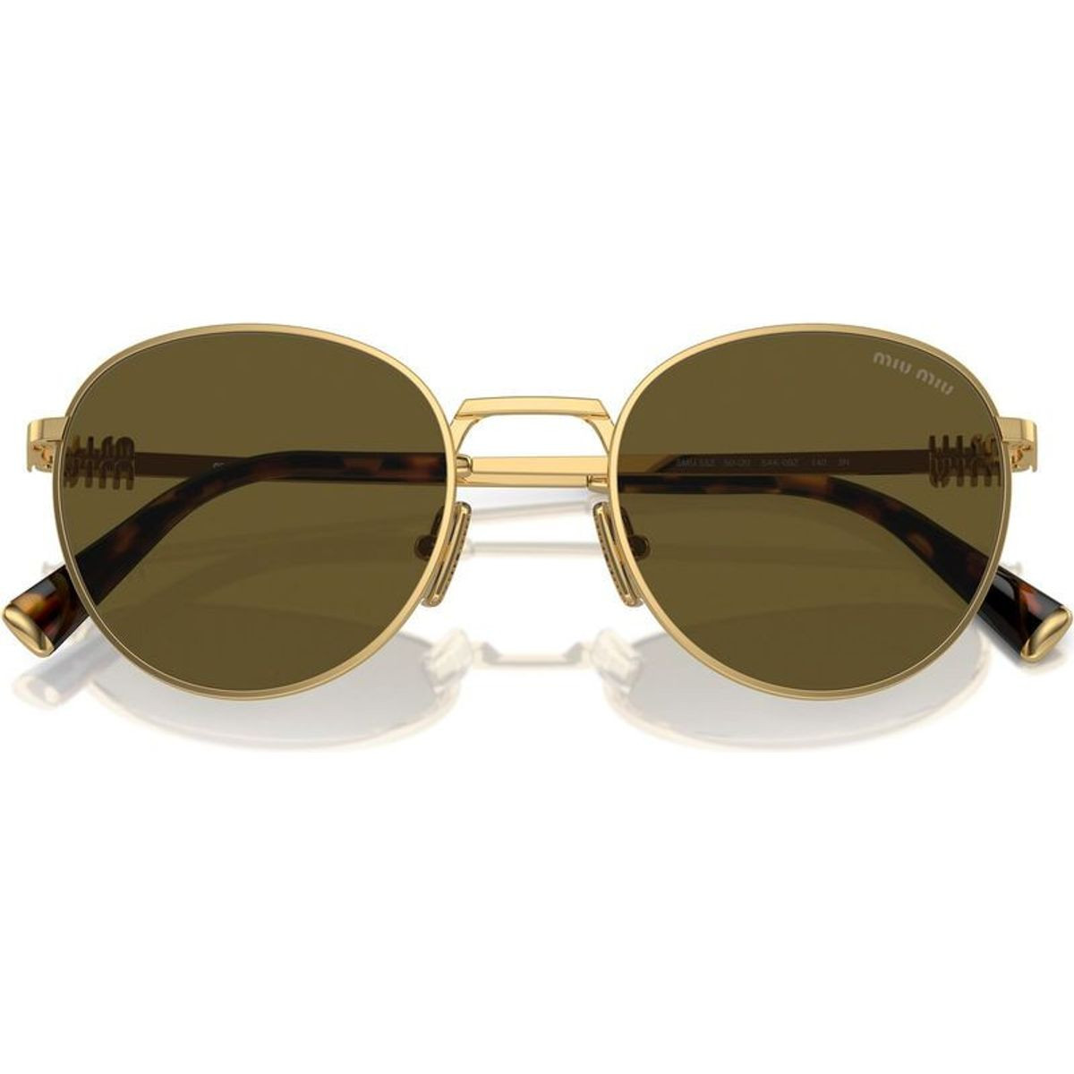 Shop Miu Miu MU55ZS Sunglasses Gold/Dark Brown | Afterpay