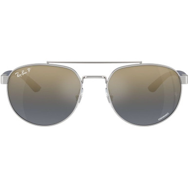 Ray-Ban Chromance RB3736CH, Silver/Blue Gold Mirror Polarised Lenses