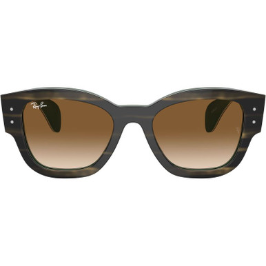 Jorge RB7681S - Striped Green on Green/Brown Clear Gradient Glass Lenses