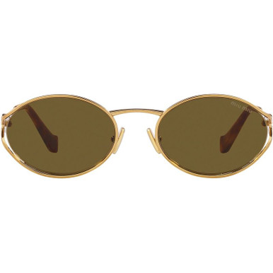 Miu Miu MU52YS - Brass Gold/Dark Brown Lenses