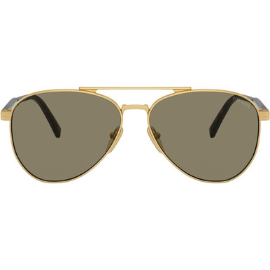 Prada PRA58S - Gold/Light Brown Lenses 61 Eye Size