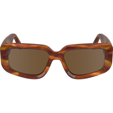 Victoria Beckham VB670S, Striped Blonde Havana/Brown Lenses