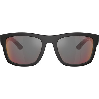 Black Rubber/Dark Grey, Blue and Red Mirror Lenses