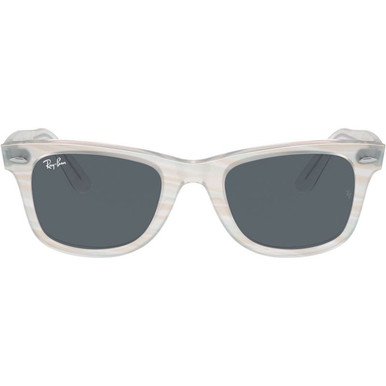 Ray-Ban Original Wayfarer RB2140, Photochromic Striped Light Blue/Blue Glass Lenses 50 Eye Size
