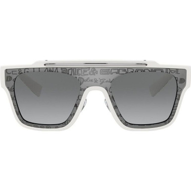 Dolce & Gabbana DG6125 - White/Light Grey Silver Gradient Mirror Lenses