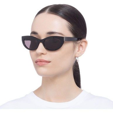 Shop Saint Laurent SLM115 Sunglasses Black/Black | Afterpay