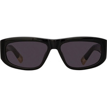 Shop the Jacquemus Gala Sunglasses Black Yellow Gold/Grey