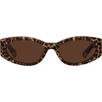Jacquemus Ovalo Sunglasses Matte Brown White Zebra/Brown