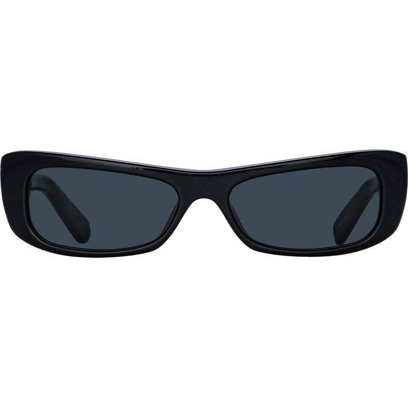 Shop the Jacquemus Capri Sunglasses Black Yellow Gold/Grey