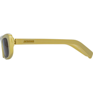 Shop the Jacquemus Capri Sunglasses Beige Yellow Gold/Brown display picture 3