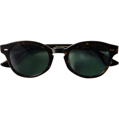 Epokhe Coil, Polished Dark Tortoise/Green Polarised Lenses