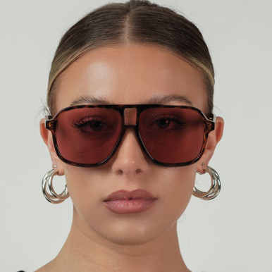 NWT OTRA Quinn Oversized Brown Aviator Sunglasses 57mm OTRR-WG15_V1.jpg main image 2