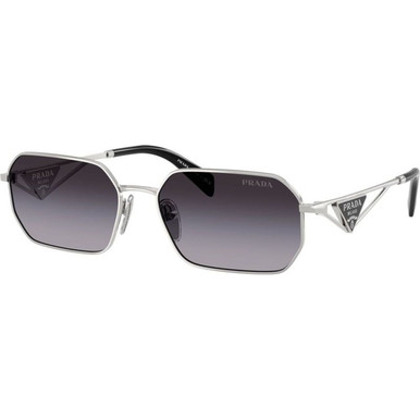 Prada Women BRAND NEW Sunglasses Silver Grey Gradient Geometric PRA51S 1… PRADA PRA51S 1BC90A Silver/Grey Gradient 58-17-140  main image 4