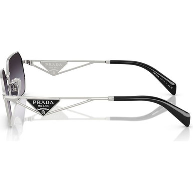Prada Women BRAND NEW Sunglasses Silver Grey Gradient Geometric PRA51S 1… PRADA PRA51S 1BC90A Silver/Grey Gradient 58-17-140  main image 2