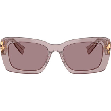 Miu Miu MU07YS - Transparent Mauve/Light Purple Brown Lenses
