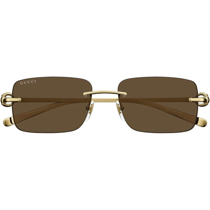 Shop the GUCCI GG1703S Sunglasses Gold/Brown | Afterpay