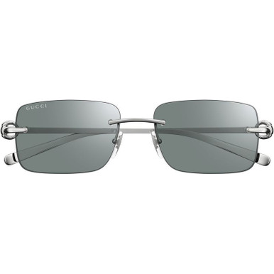 Shop the GUCCI GG1703S Sunglasses Silver/Green | Afterpay
