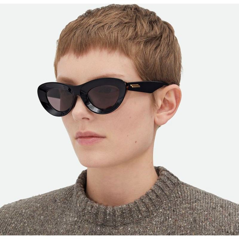 Shop Bottega Veneta BV1325S Sunglasses Black/Grey | Afterpay