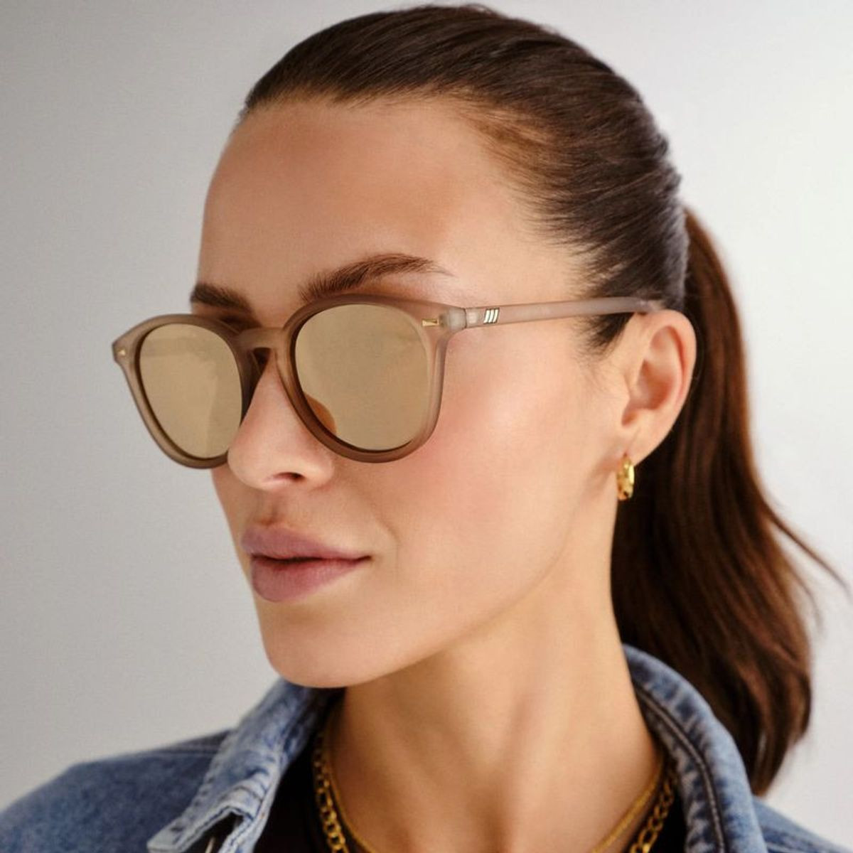 Shop the Le Specs Bandwagon Sunglasses Matte Stone/Copper
