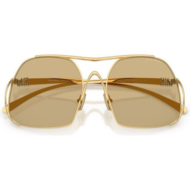 NEW MIU MIU SUNGLASSES MUA55S 5AK10R GOLD WOMEN MU A55S SMU A55 Miu Miu MU A55S 5AK10R Gold Sunglasses for Woman – LookerOnline main image 4